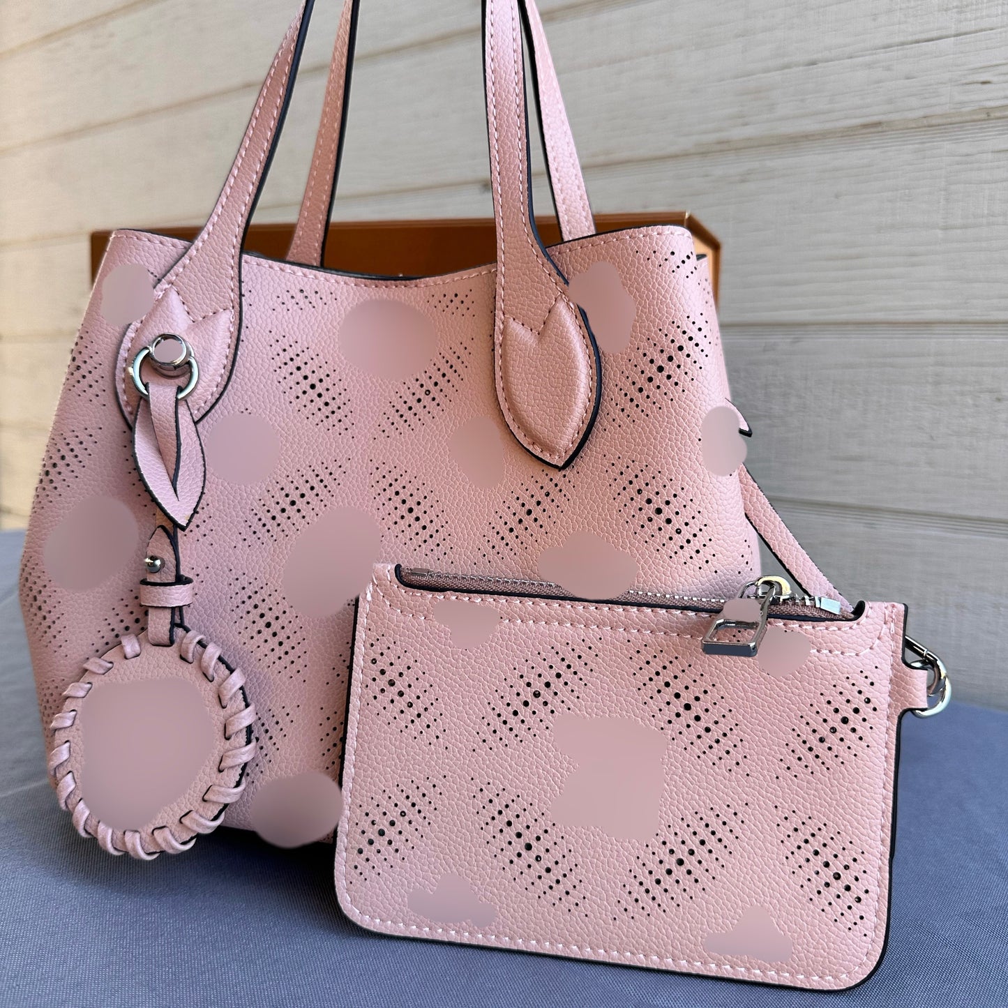 Pink perforated bag