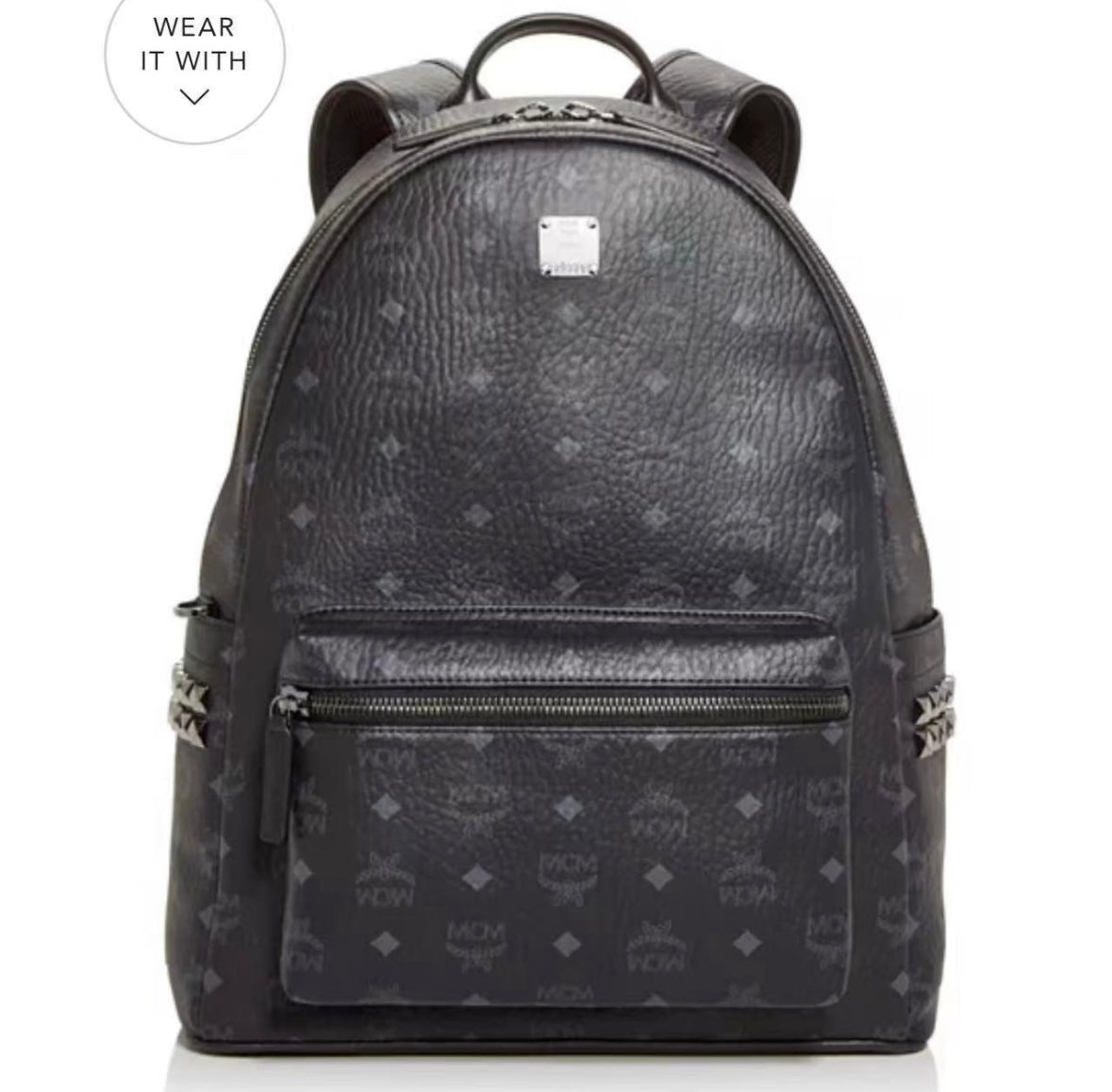 black mcm book bag