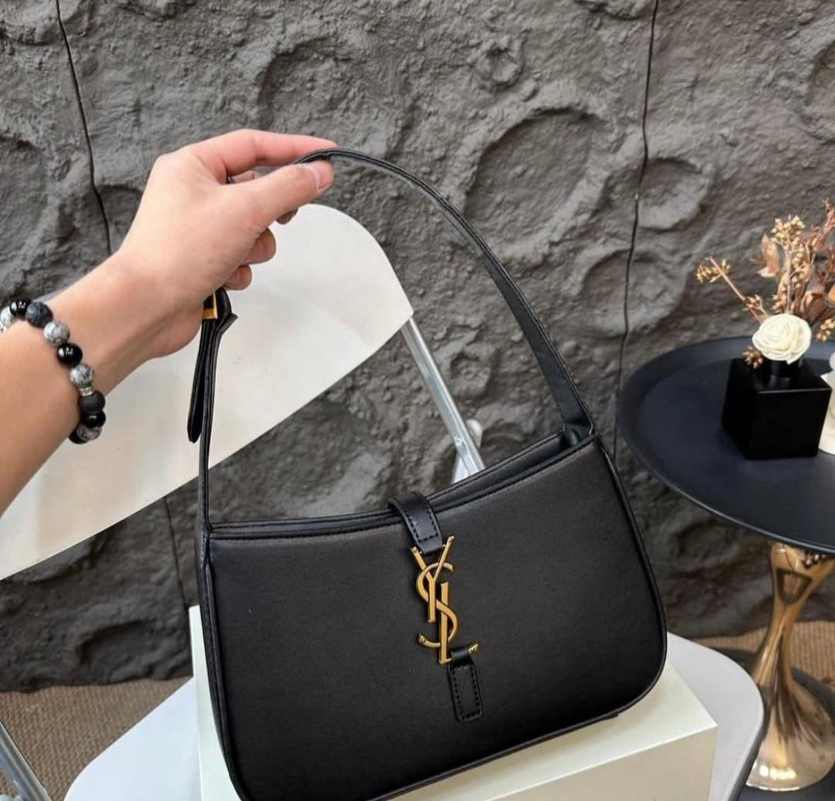 black and gold bag
